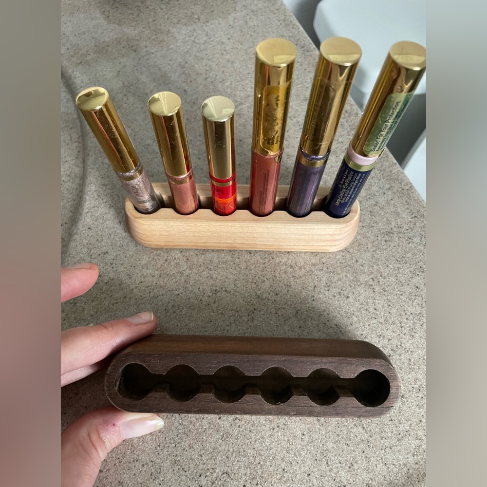 Dark brown Wooden makeup/spray Holder